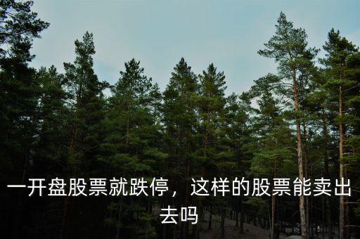 一開盤股票就跌停，這樣的股票能賣出去嗎