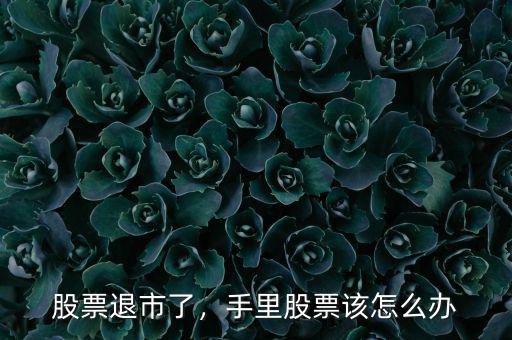 股票退市了，手里股票該怎么辦