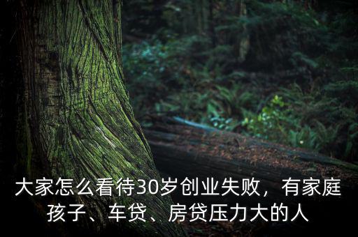 大家怎么看待30歲創(chuàng)業(yè)失敗，有家庭孩子、車(chē)貸、房貸壓力大的人