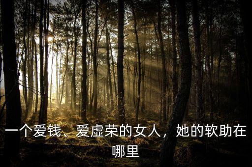 一個(gè)愛錢、愛虛榮的女人，她的軟助在哪里