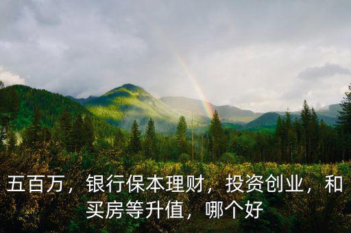 五百萬，銀行保本理財，投資創(chuàng)業(yè)，和買房等升值，哪個好