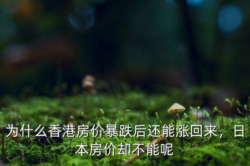 為什么香港房價(jià)暴跌后還能漲回來，日本房價(jià)卻不能呢