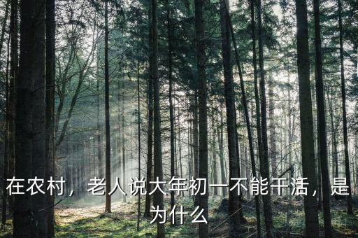 在農村，老人說大年初一不能干活，是為什么