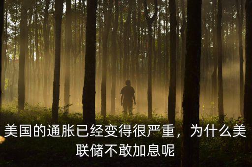 美國的通脹已經(jīng)變得很嚴(yán)重，為什么美聯(lián)儲不敢加息呢