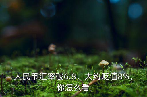 人民幣匯率破6.8，大約貶值8%，你怎么看