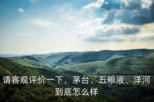 請客觀評價一下，茅臺、五糧液、洋河到底怎么樣