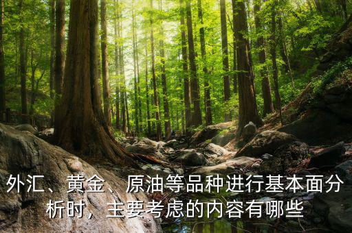 外匯、黃金、原油等品種進行基本面分析時，主要考慮的內容有哪些