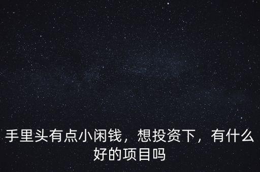 手里頭有點(diǎn)小閑錢，想投資下，有什么好的項(xiàng)目嗎