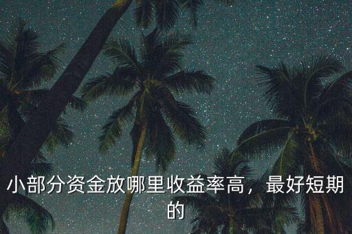 小部分資金放哪里收益率高，最好短期的