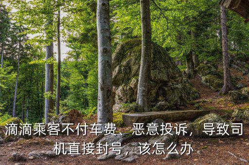 滴滴乘客不付車費、惡意投訴，導致司機直接封號，該怎么辦