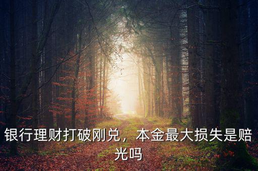 銀行理財(cái)打破剛兌，本金最大損失是賠光嗎