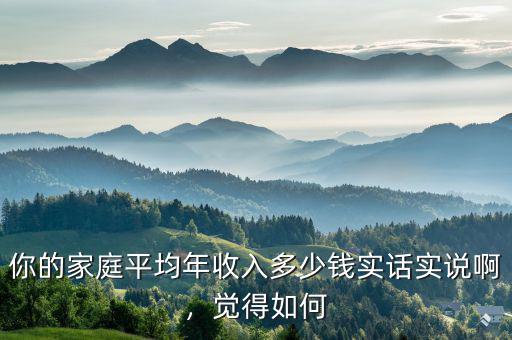 你的家庭平均年收入多少錢實(shí)話實(shí)說(shuō)啊，覺得如何