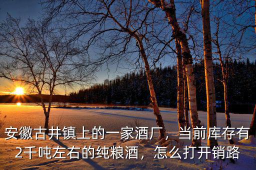 安徽古井鎮(zhèn)上的一家酒廠，當(dāng)前庫存有2千噸左右的純糧酒，怎么打開銷路