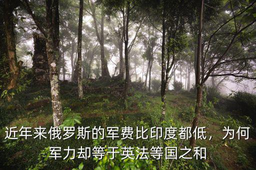近年來俄羅斯的軍費比印度都低，為何軍力卻等于英法等國之和