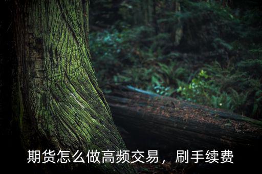 期貨怎么做高頻交易，刷手續(xù)費