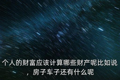 個人的財富應該計算哪些財產呢比如說，房子車子還有什么呢