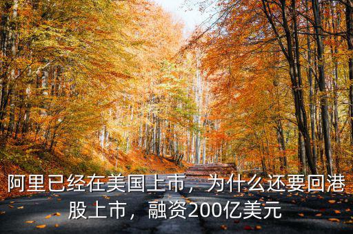 阿里已經(jīng)在美國上市，為什么還要回港股上市，融資200億美元