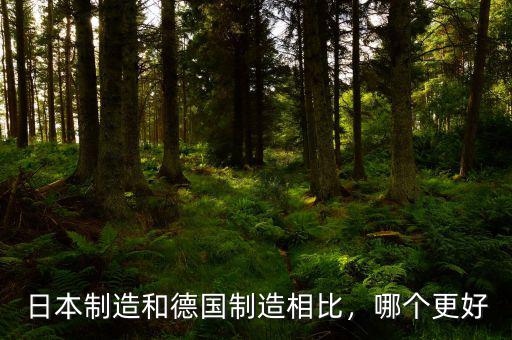 日本制造和德國制造相比，哪個更好