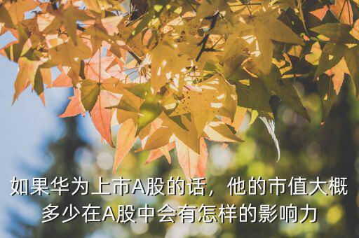 如果華為上市A股的話，他的市值大概多少在A股中會有怎樣的影響力