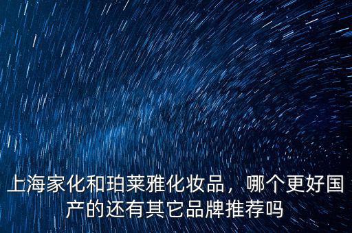 上海家化和珀萊雅化妝品，哪個(gè)更好國(guó)產(chǎn)的還有其它品牌推薦嗎