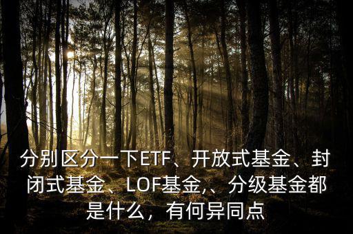 分別區(qū)分一下ETF、開放式基金、封閉式基金、LOF基金,、分級基金都是什么，有何異同點(diǎn)