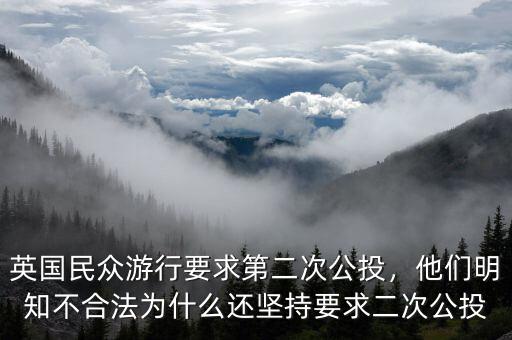英國民眾游行要求第二次公投，他們明知不合法為什么還堅持要求二次公投