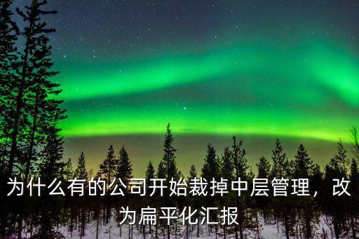 為什么有的公司開始裁掉中層管理，改為扁平化匯報