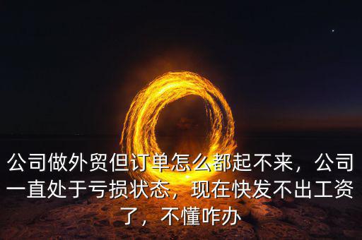 公司做外貿(mào)但訂單怎么都起不來，公司一直處于虧損狀態(tài)，現(xiàn)在快發(fā)不出工資了，不懂咋辦