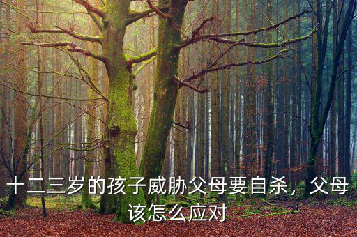 十二三歲的孩子威脅父母要自殺，父母該怎么應(yīng)對(duì)