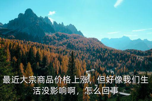 最近大宗商品價(jià)格上漲，但好像我們生活沒影響啊，怎么回事