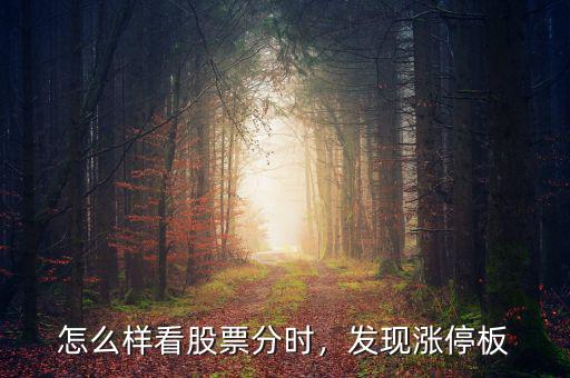 怎么樣看股票分時(shí)，發(fā)現(xiàn)漲停板