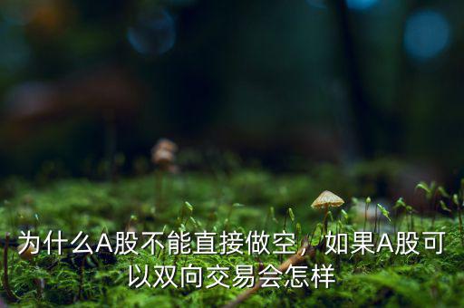 為什么A股不能直接做空，如果A股可以雙向交易會(huì)怎樣
