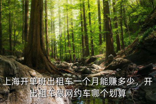 上海開單班出租車一個月能賺多少，開出租車跟網(wǎng)約車哪個劃算