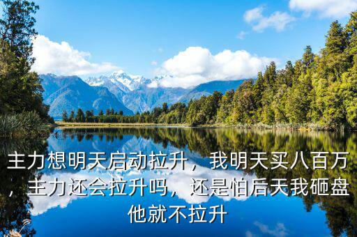 主力想明天啟動(dòng)拉升，我明天買八百萬(wàn)，主力還會(huì)拉升嗎，還是怕后天我砸盤他就不拉升