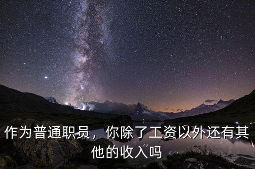 作為普通職員，你除了工資以外還有其他的收入嗎