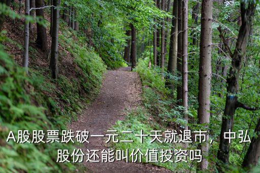 A股股票跌破一元二十天就退市，中弘股份還能叫價值投資嗎