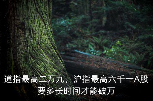 道指最高二萬九，滬指最高六千一A股要多長時間才能破萬