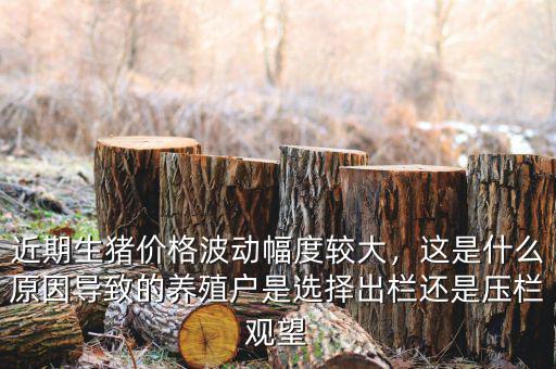 近期生豬價格波動幅度較大，這是什么原因?qū)е碌酿B(yǎng)殖戶是選擇出欄還是壓欄觀望
