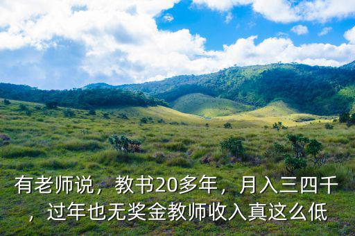 有老師說，教書20多年，月入三四千，過年也無獎(jiǎng)金教師收入真這么低