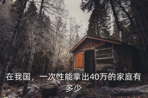 在我國(guó)，一次性能拿出40萬的家庭有多少