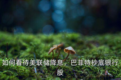 如何看待美聯(lián)儲降息，巴菲特抄底銀行股