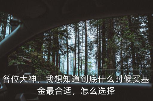 各位大神，我想知道到底什么時候買基金最合適，怎么選擇