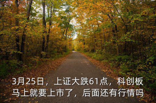 3月25日，上證大跌61點(diǎn)，科創(chuàng)板馬上就要上市了，后面還有行情嗎