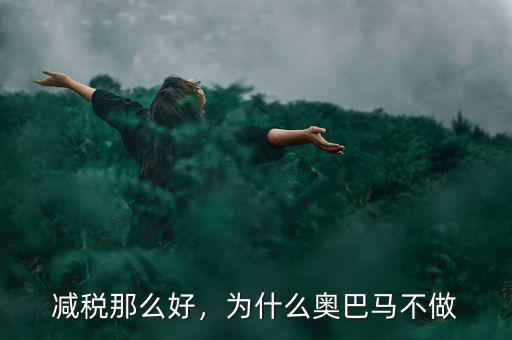 減稅那么好，為什么奧巴馬不做