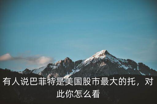 有人說巴菲特是美國(guó)股市最大的托，對(duì)此你怎么看