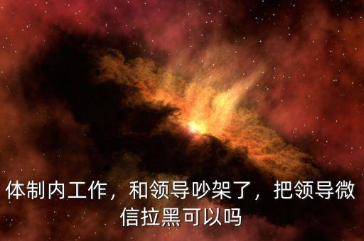 體制內工作，和領導吵架了，把領導微信拉黑可以嗎