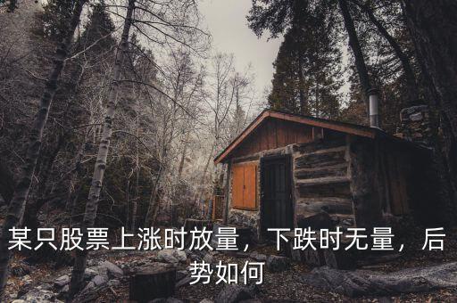 某只股票上漲時放量，下跌時無量，后勢如何