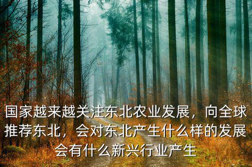 國家越來越關(guān)注東北農(nóng)業(yè)發(fā)展，向全球推薦東北，會對東北產(chǎn)生什么樣的發(fā)展會有什么新興行業(yè)產(chǎn)生