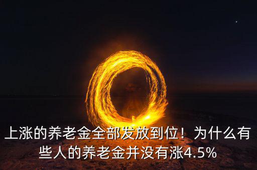 上漲的養(yǎng)老金全部發(fā)放到位！為什么有些人的養(yǎng)老金并沒有漲4.5%