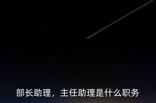 部長(zhǎng)助理，主任助理是什么職務(wù)